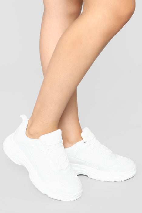 Fashion nova white sneakers sales