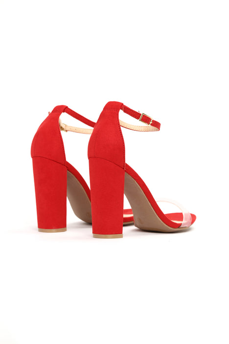 Red one strap heels store