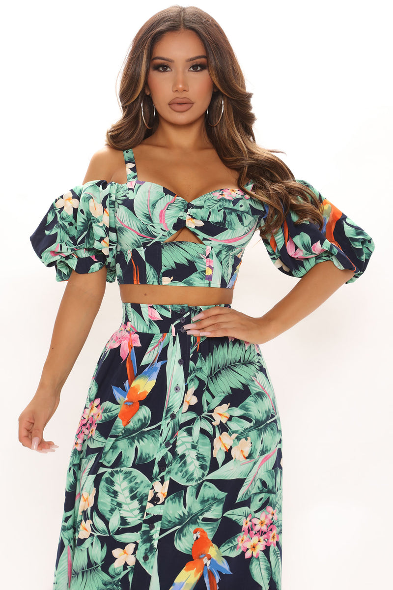 Tropical Moment Maxi Skirt Set - Navy/Multi | Fashion Nova, Matching ...