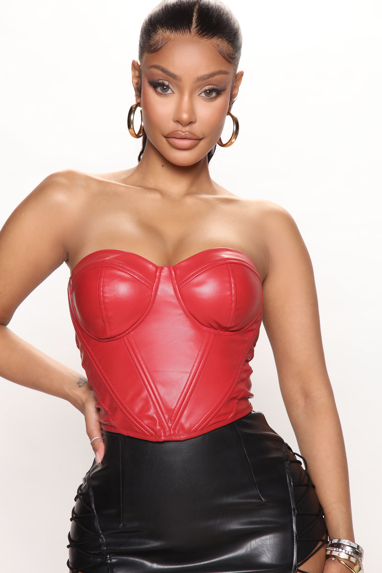 Pu cheap bustier top