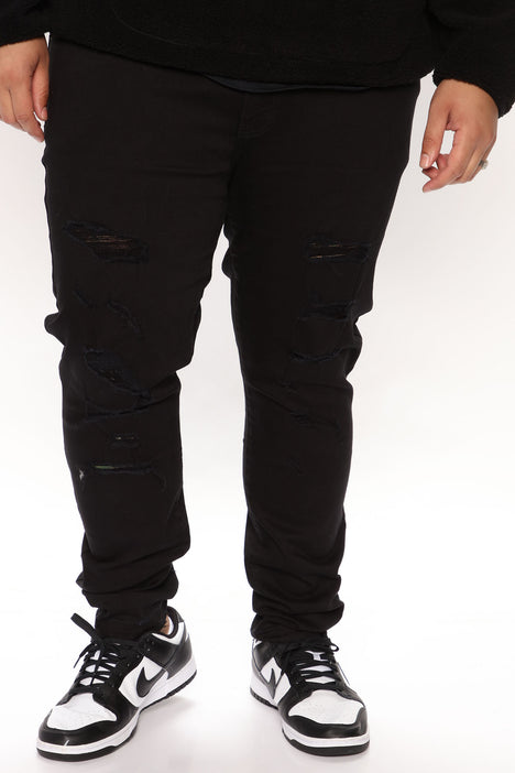 Distressed hem discount black jeans