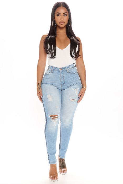 Fashion nova clearance two tone jeans