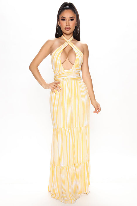 Summer Daydream Striped Maxi Dress Yellow