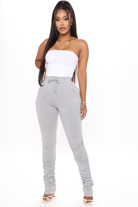 Stacked joggers fashion nova clearance