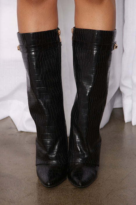 Not The Same Knee High Boots Black Fashion Nova Shoes