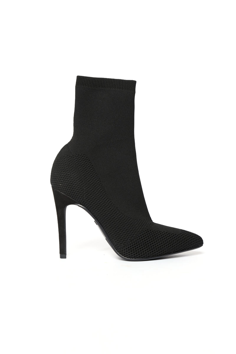 I'm In Knit Heeled Booties - Black | Fashion Nova, Shoes | Fashion Nova