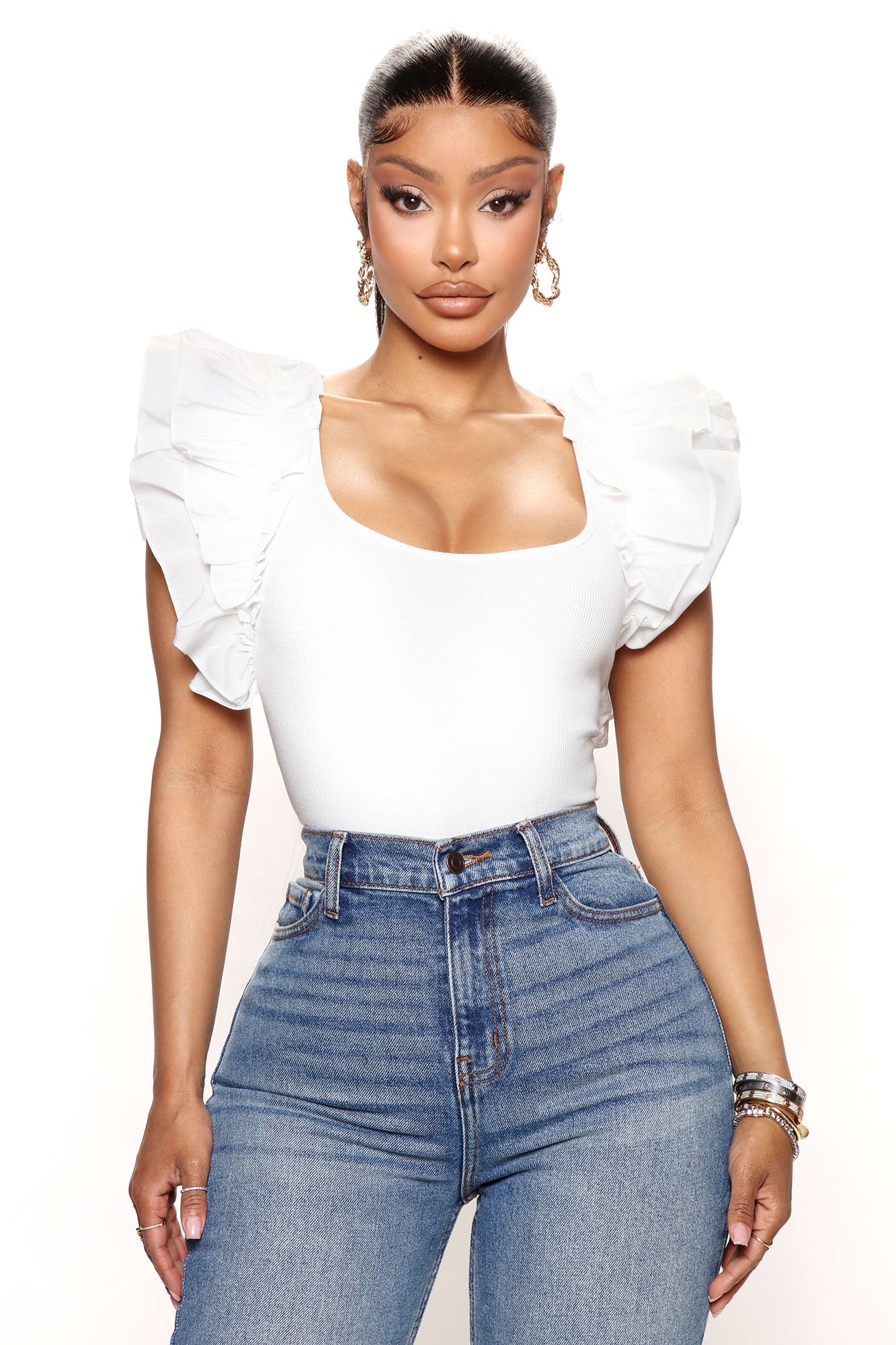 Fashion nova ruffle top hot sale