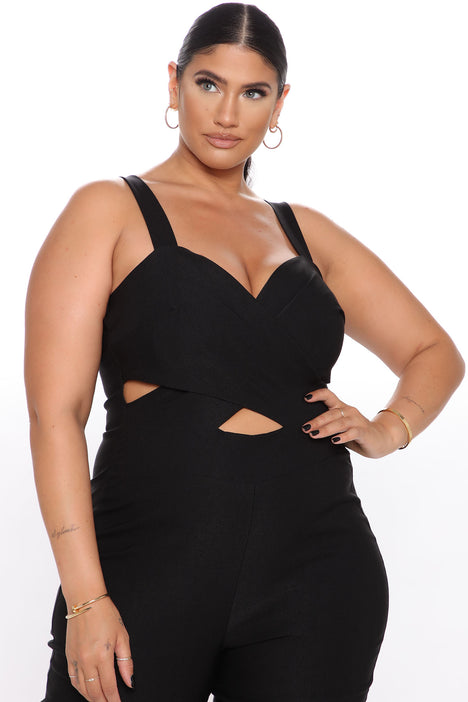 Plus size skinny leg jumpsuit clearance