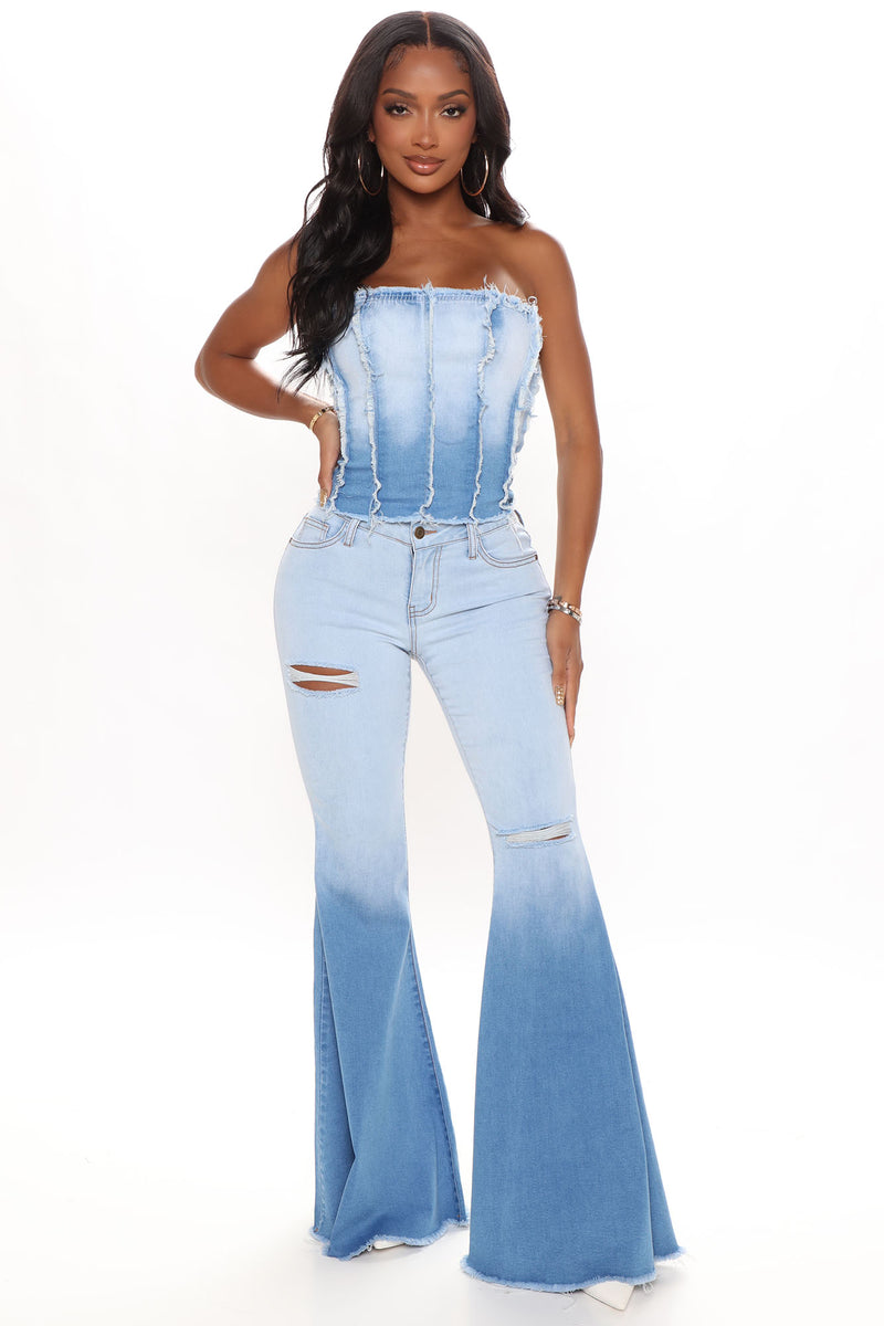 Get The Low Down Low Rise Flare Jeans - Medium Blue Wash | Fashion Nova ...