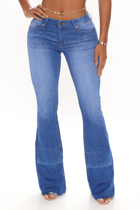 Janis Super Soft Low Rise Flare Jeans - Blue Wash, Fashion Nova, Jeans