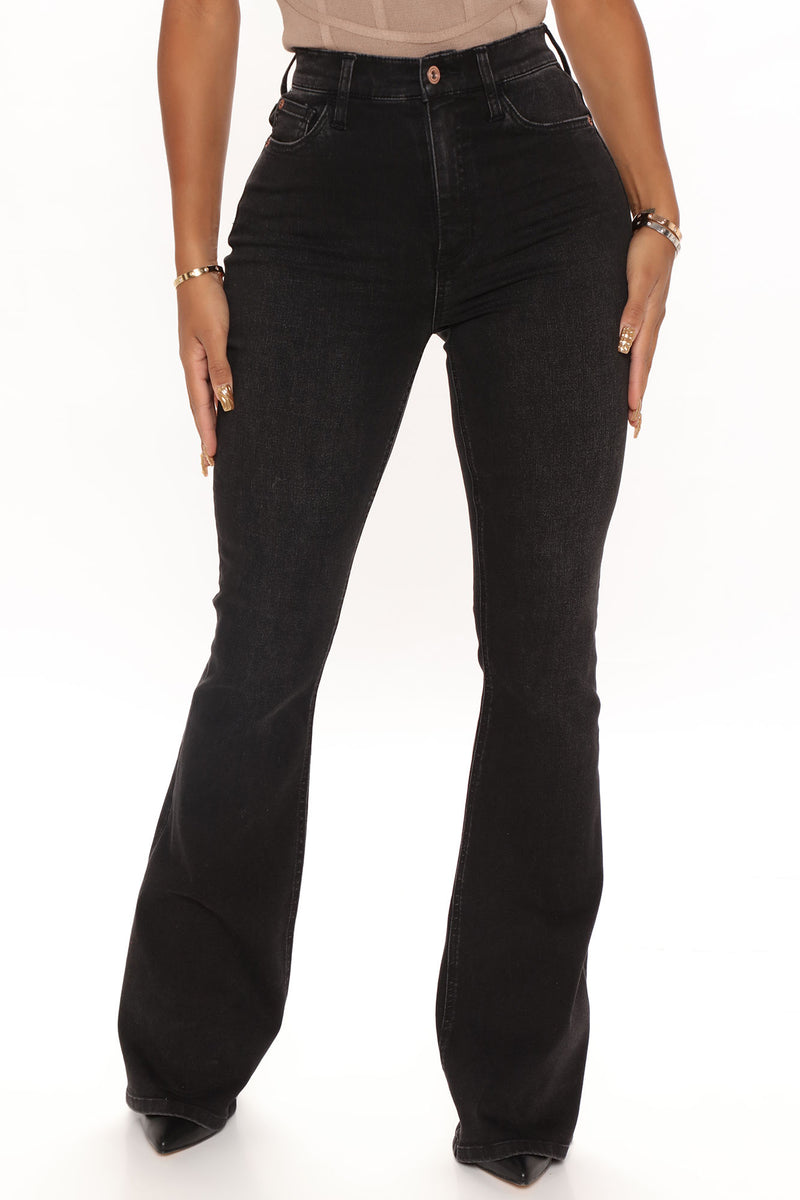 Beautiful And Curvy Stretch Flare Jeans - Black | Fashion Nova, Jeans ...