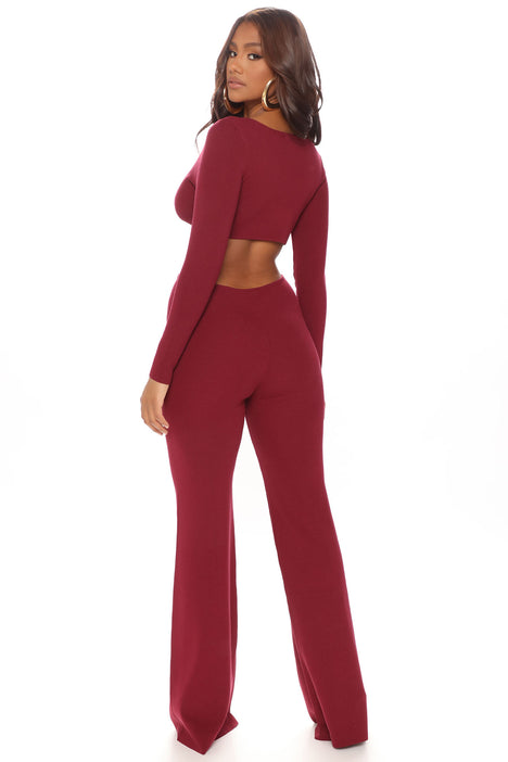 Fashion nova burgundy jumpsuit online