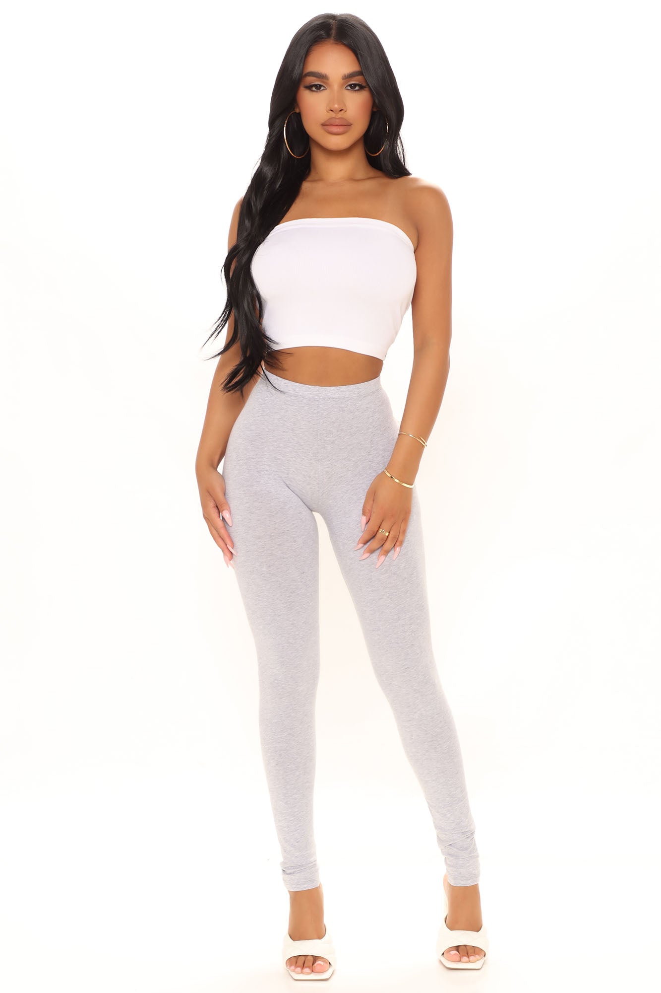 Kim Basic Legging - Heather Grey, Fashion Nova, Leggings