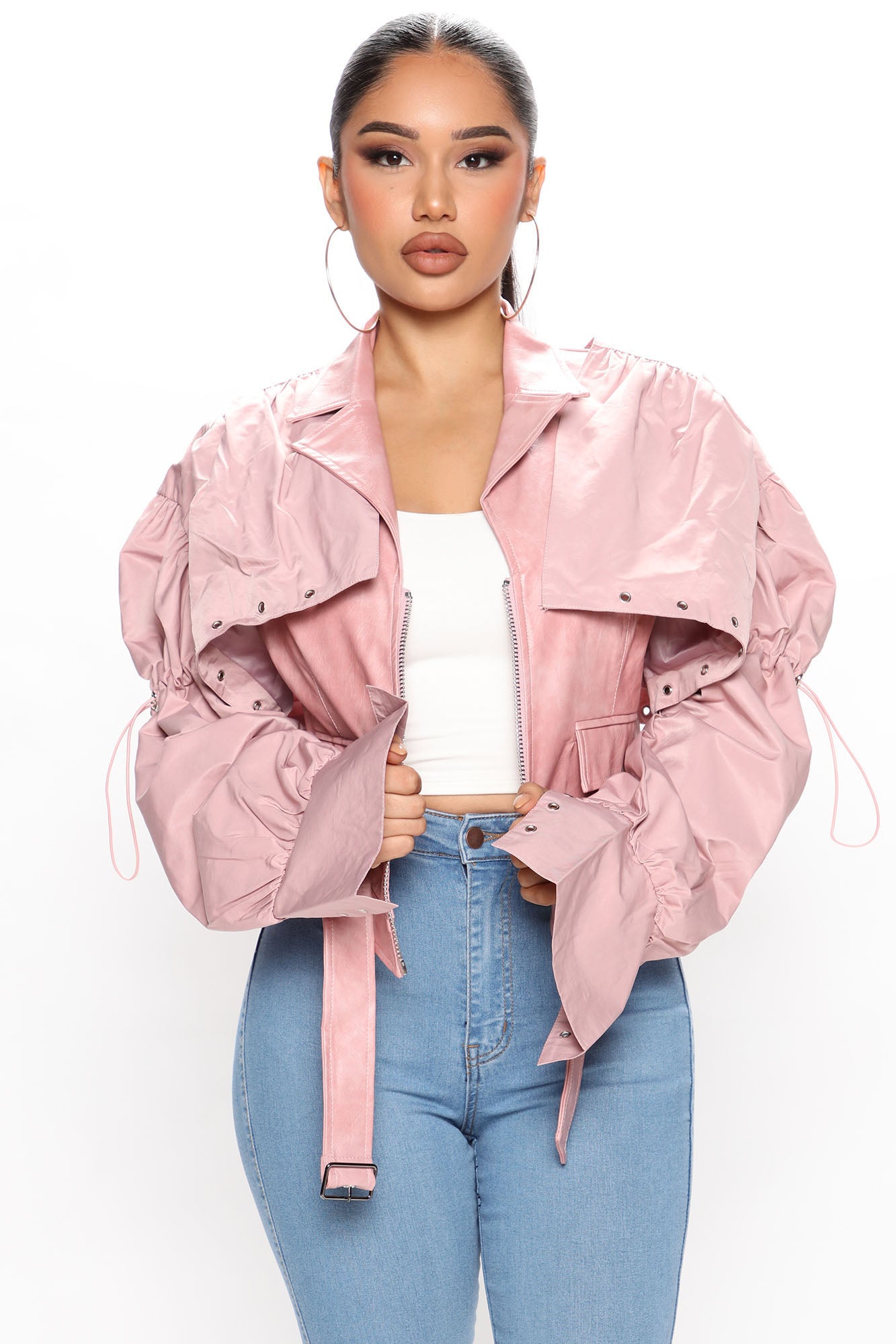 Fashion nova pink top jacket