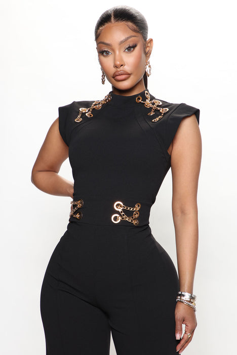 Miranda Chain Jumpsuit - Black