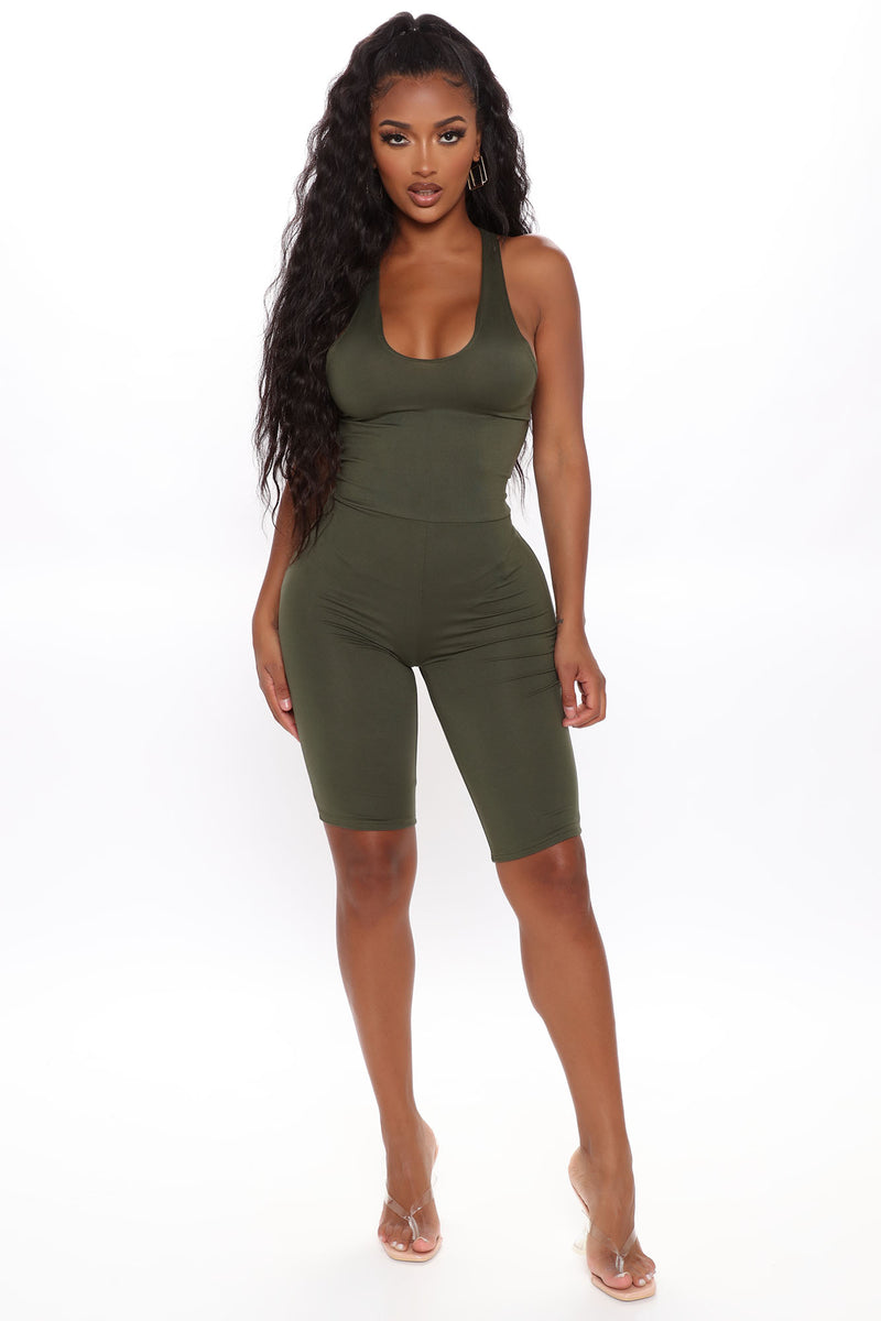 Bubble Butt Backless Romper - Olive | Fashion Nova, Rompers | Fashion Nova