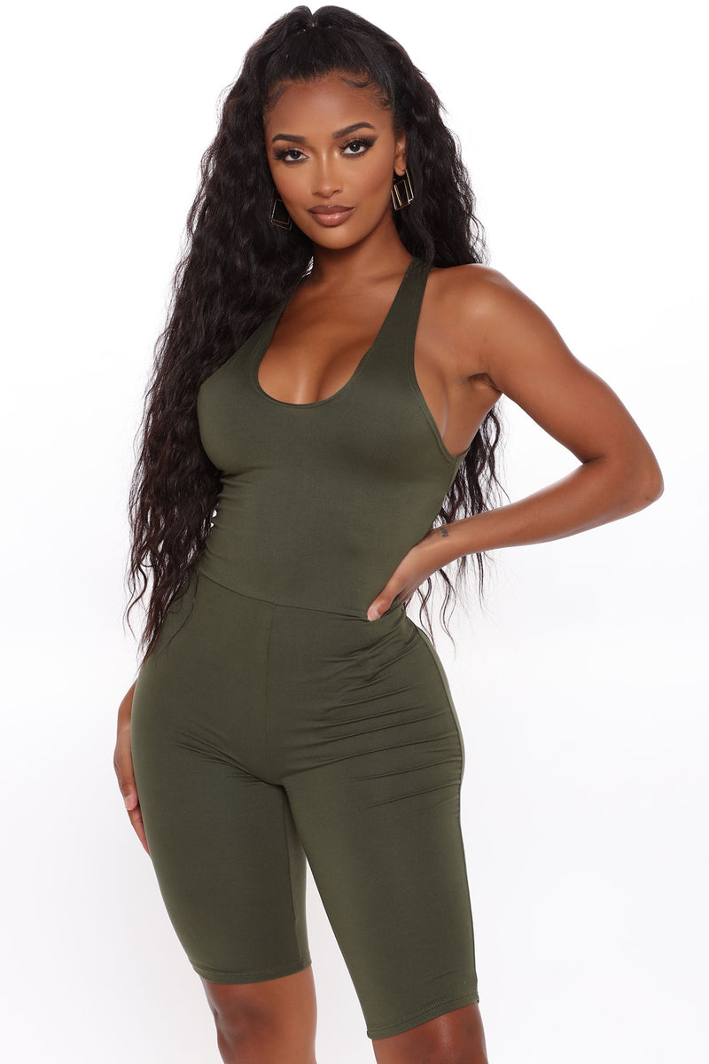 Bubble Butt Backless Romper - Olive | Fashion Nova, Rompers | Fashion Nova