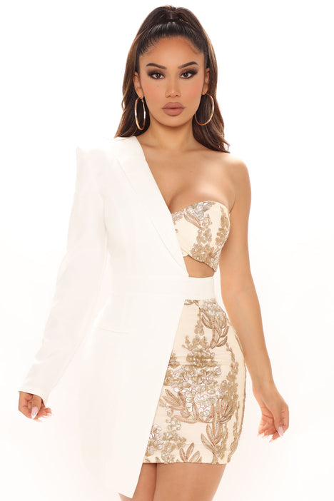 Fashion nova sale white blazer dress