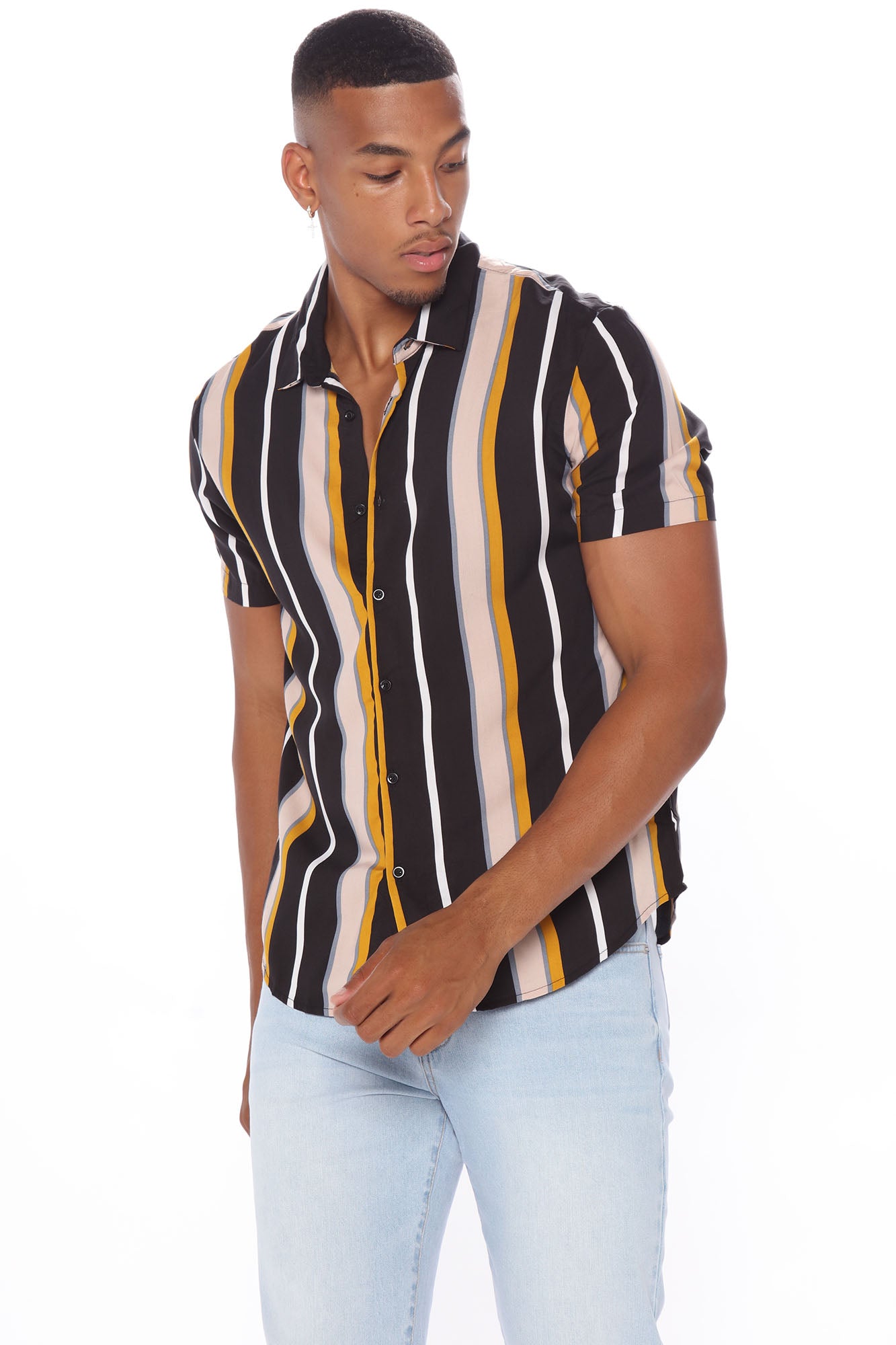 Polo shirt buttoned all the way up sales