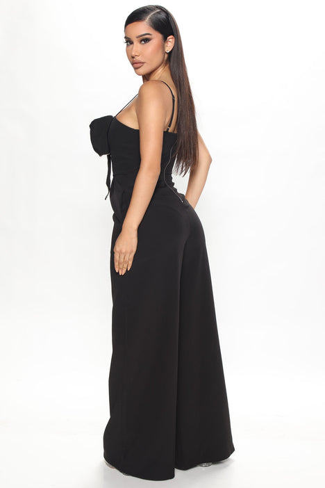 Bow top down jumpsuit