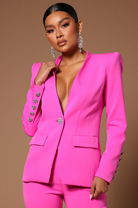 Womens hot pink blazer store