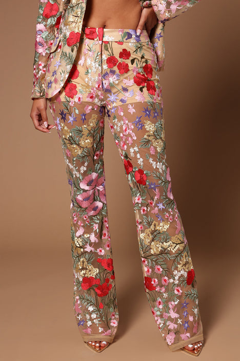 Erin Embroidered Pant Nude combo