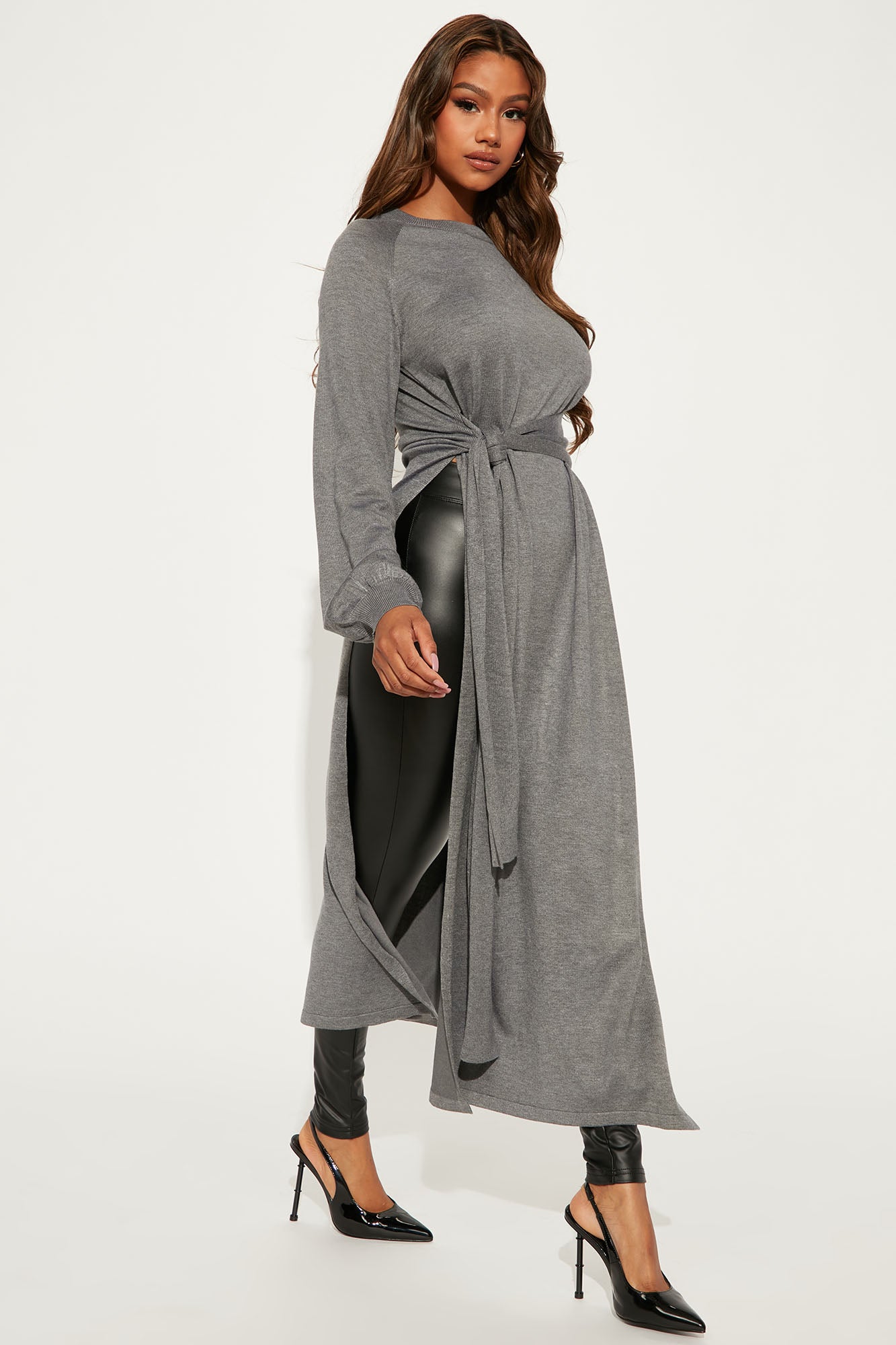 Grey best sale tunic sweater