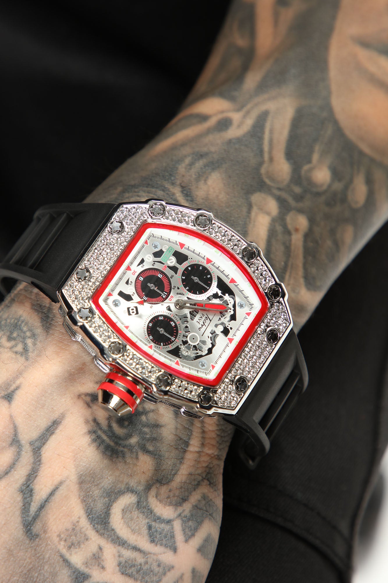Iced out watch discount silver