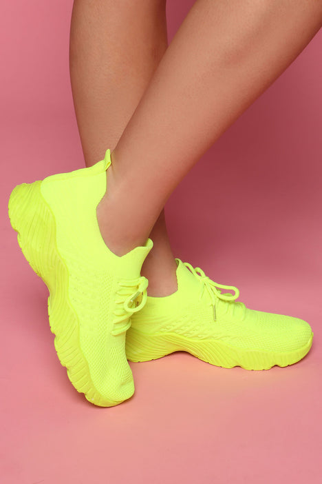 Womens neon top yellow sneakers