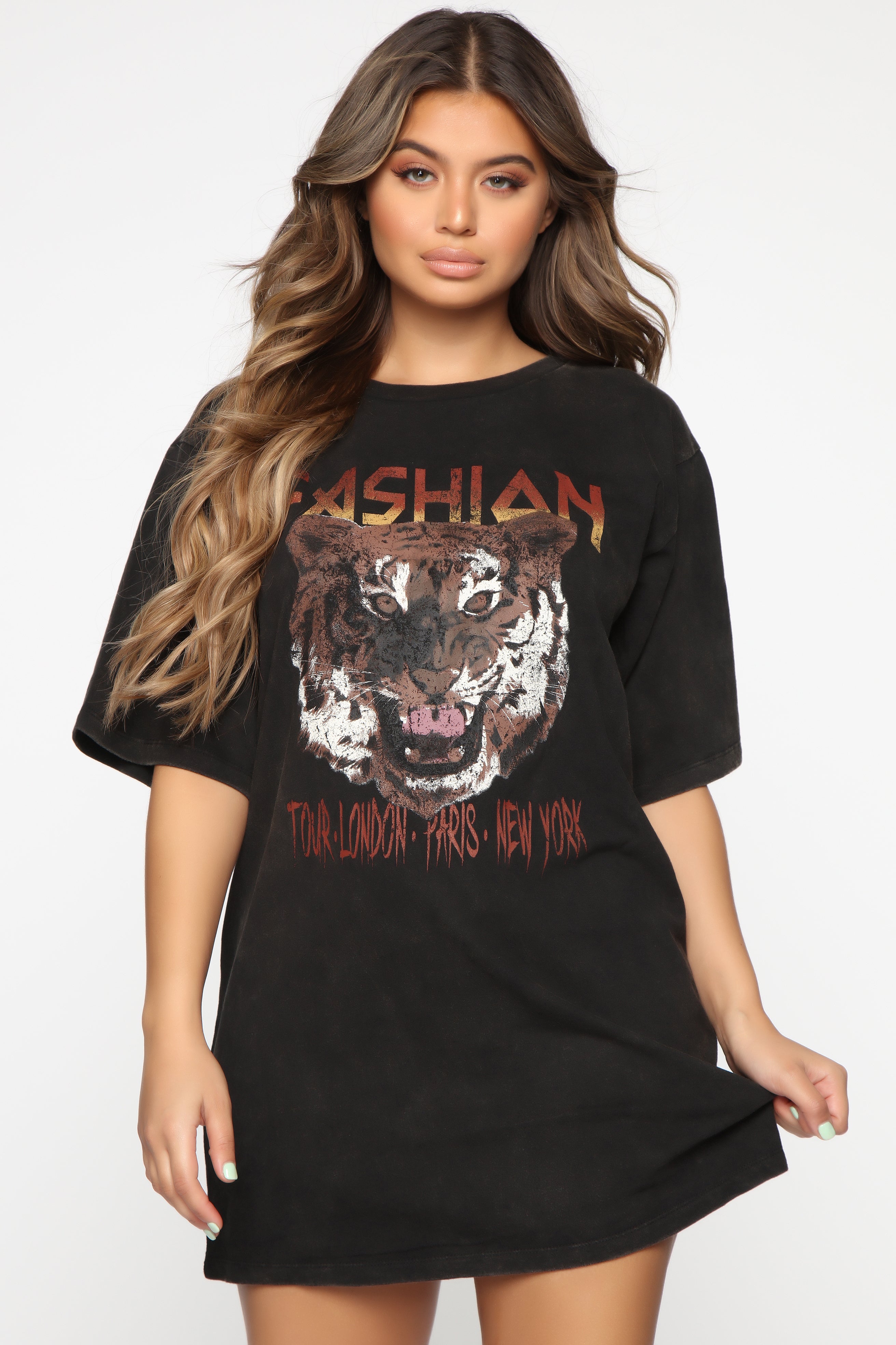 Plus size band cheap t shirt dress