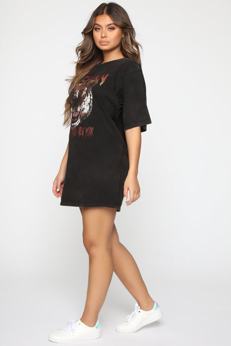 With The Band T Shirt Dress Black