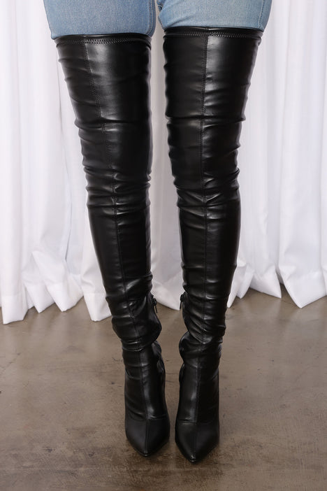 Fashion nova high knee boots sale