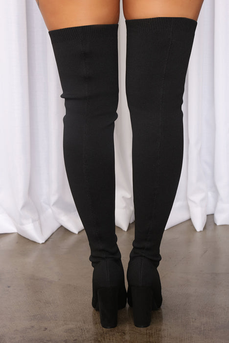 Serena Over The Knee Boots Black Fashion Nova Shoes Fashion