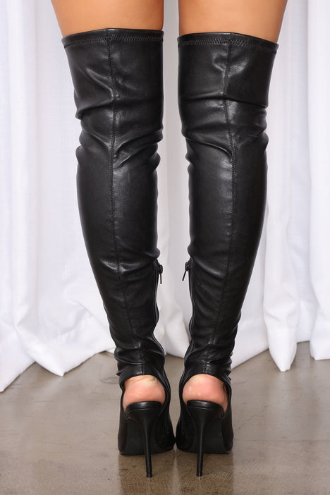 Reel It In Over The Knee Boots Black Fashion Nova Shoes