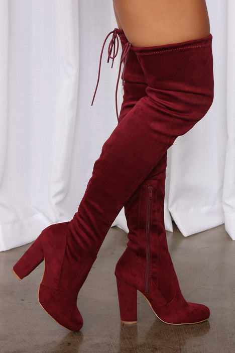 Maroon heeled boots cheap