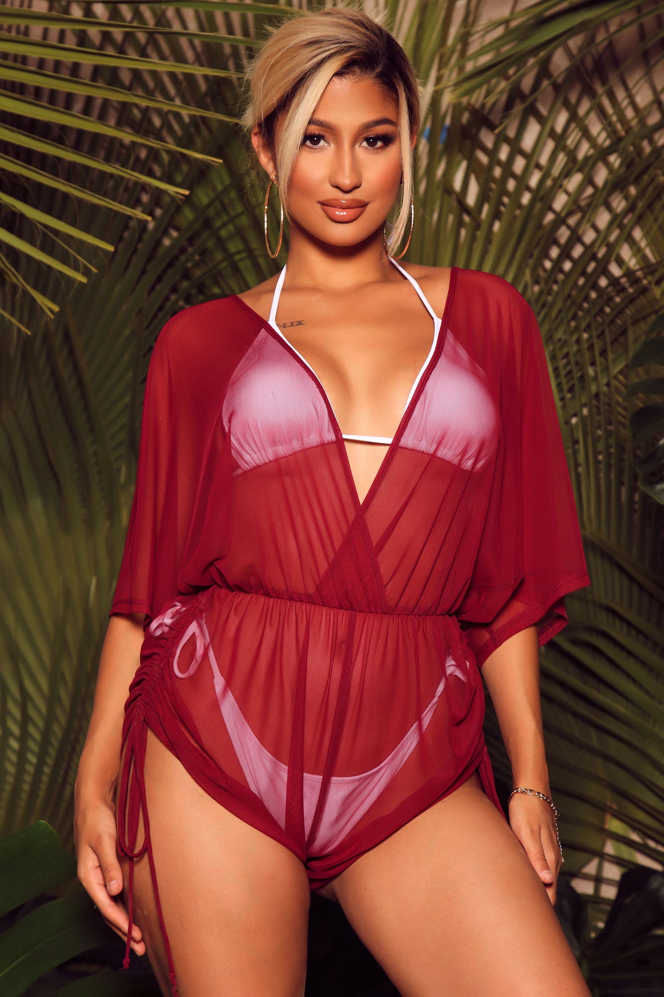 Burgundy beach discount cover up