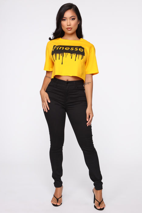 Fashion nova yellow crop top on sale