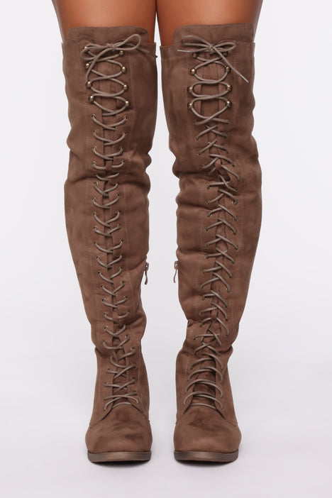 Tall Talk Flat Boot Taupe Fashion Nova Shoes Fashion Nova