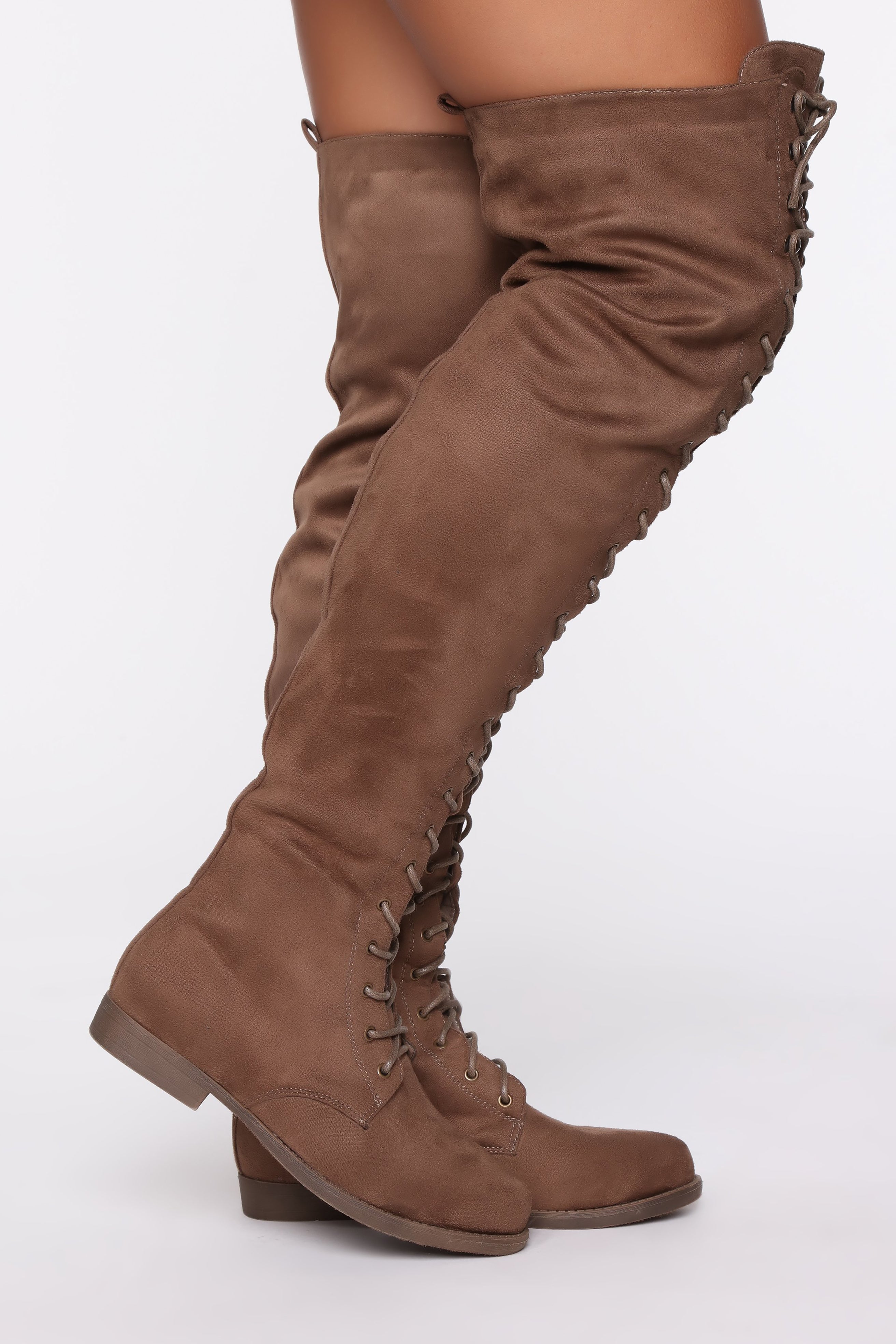 Tall Talk Flat Boot Taupe