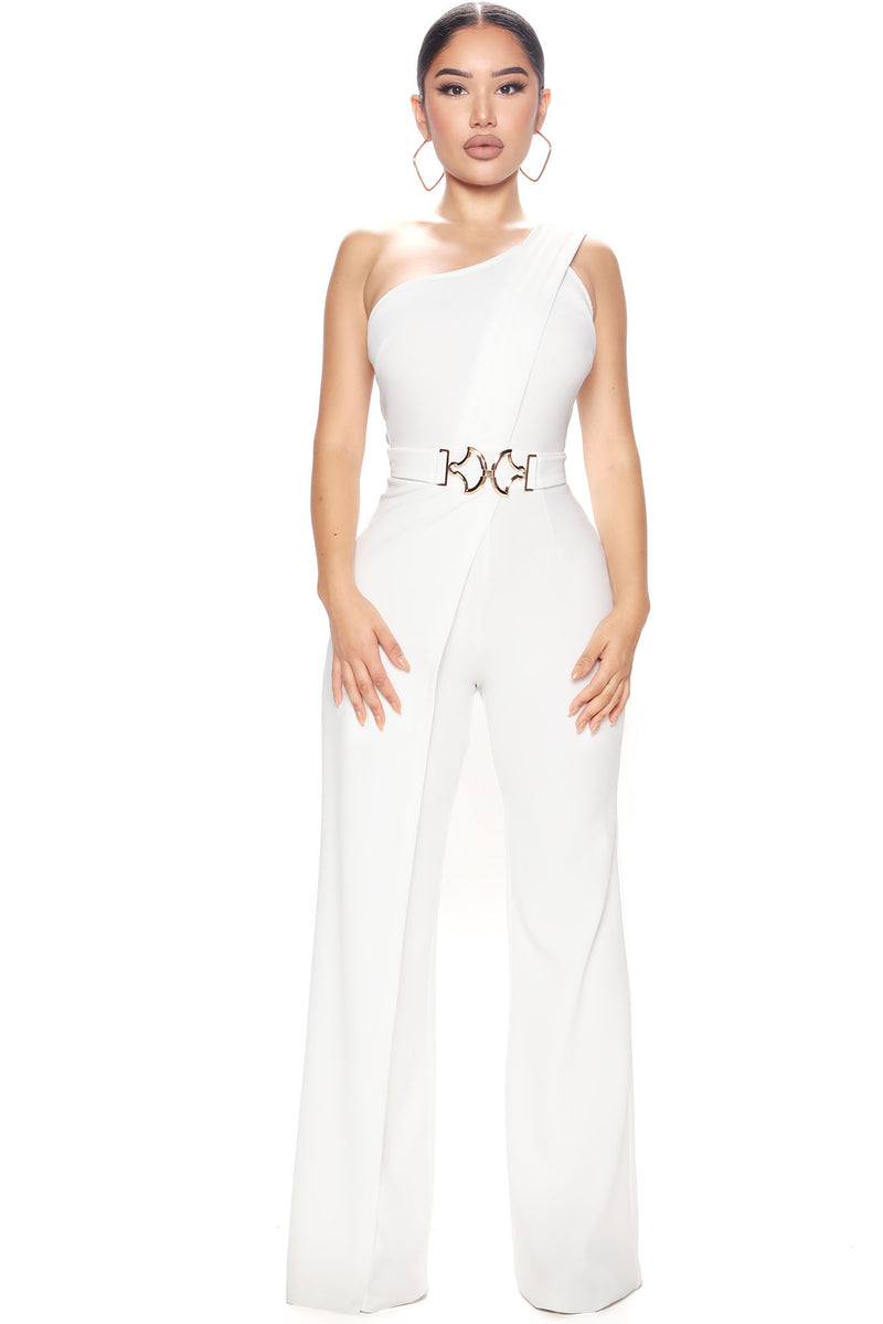 Charlotte One Shoulder Jumpsuit - White | Fashion Nova, Jumpsuits ...