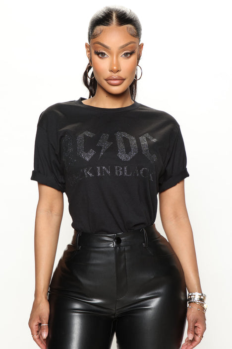 Black glitter hotsell t shirt