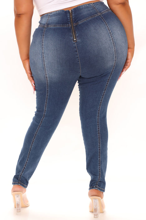 Sculpted To Perfection Curvy Stretch Skinny Jeans - Dark Wash