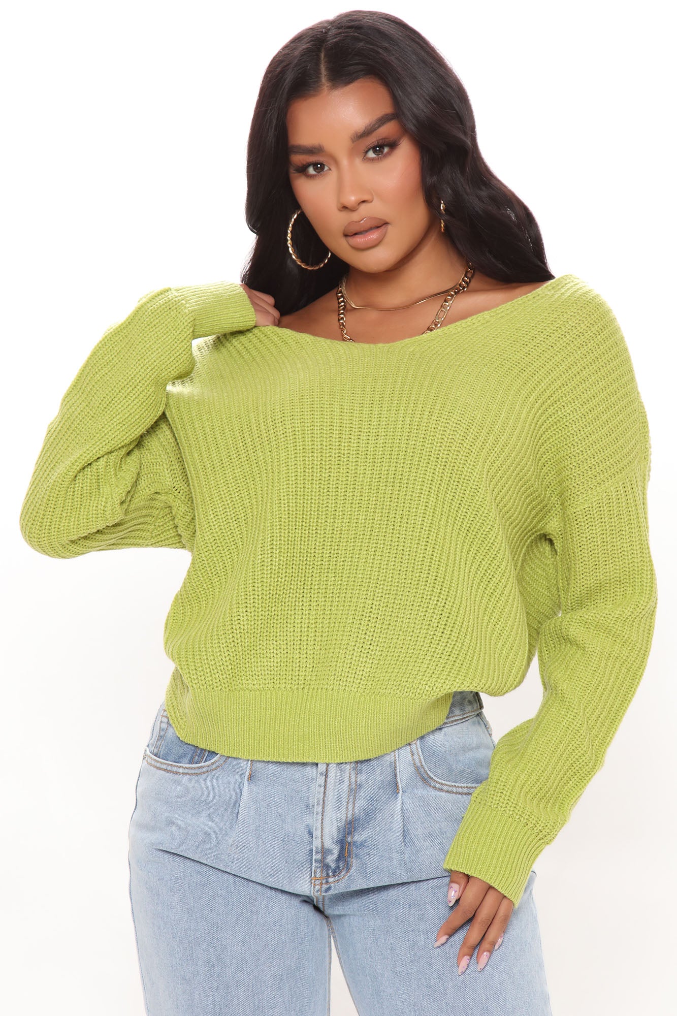 Falls Favorite Girl Sweater II Lime Fashion Nova Sweaters