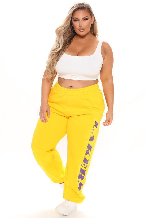 Yellow shop lakers sweatpants