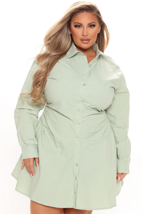 Friday Feels Shirt Dress Sage Fashion Nova Dresses Fashion Nova