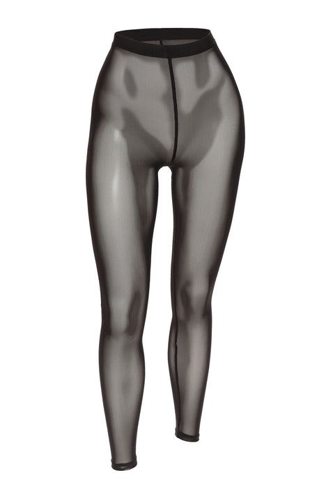 Sheer Curves Mesh Shaping Legging - Black