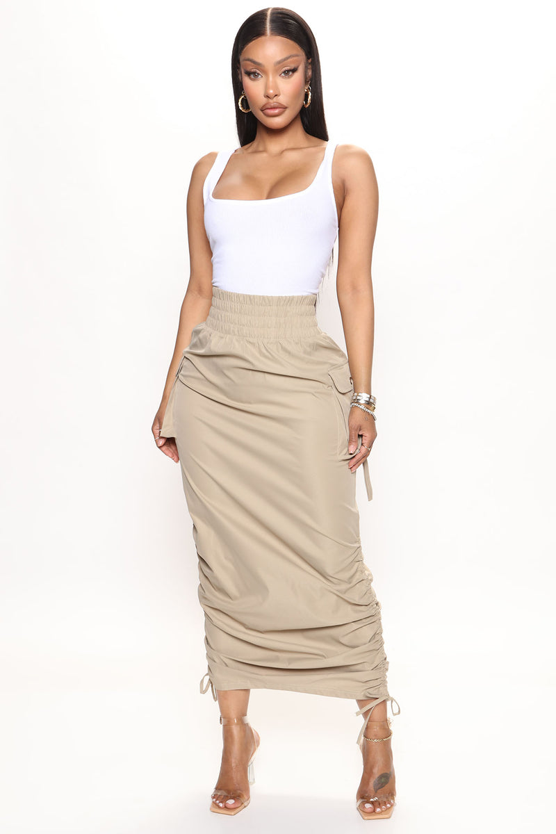 Tell You What I Want Maxi Skirt - Khaki | Fashion Nova, Skirts ...