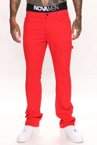 Mens red store skinny jeans