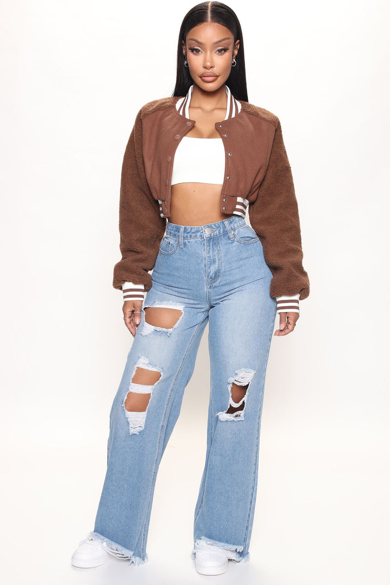 She's Popular Cropped Varsity Jacket - Brown | Fashion Nova, Jackets ...