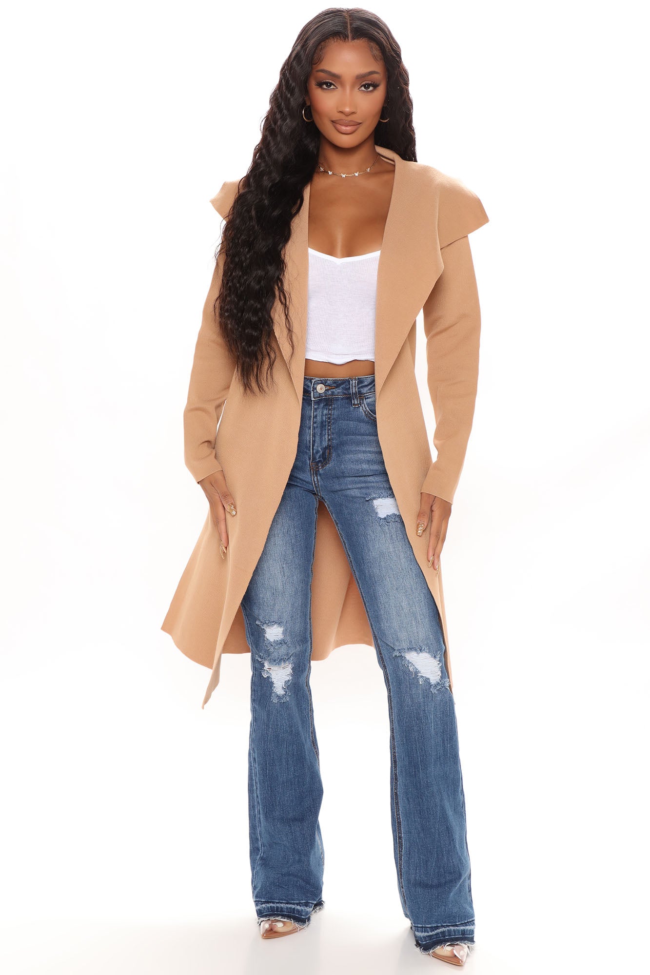 Let's Get Going Cardigan Sweater - Camel, Fashion Nova, Sweaters